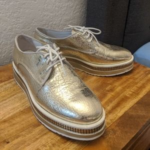 New leather gold european espadrilles